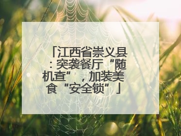 江西省崇义县：突袭餐厅“随机查”，加装美食“安全锁”
