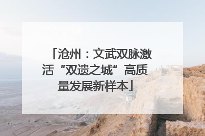 沧州：文武双脉激活“双遗之城”高质量发展新样本