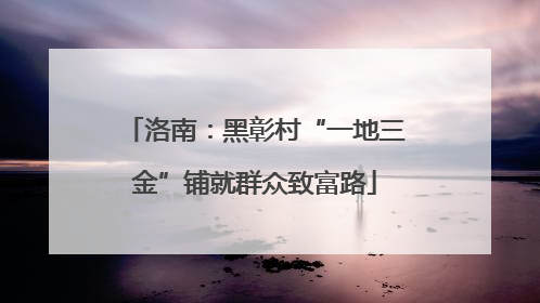 洛南：黑彰村“一地三金”铺就群众致富路