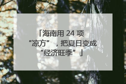 海南用 24 项 “凉方”，把夏日变成 “经济旺季”
