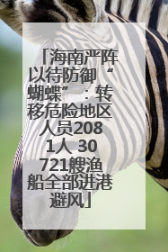 海南严阵以待防御“蝴蝶”：转移危险地区人员2081人 30721艘渔船全部进港避风