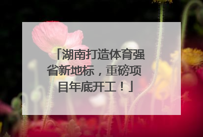 湖南打造体育强省新地标，重磅项目年底开工！