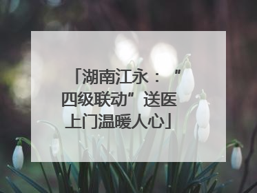 湖南江永：“四级联动”送医上门温暖人心