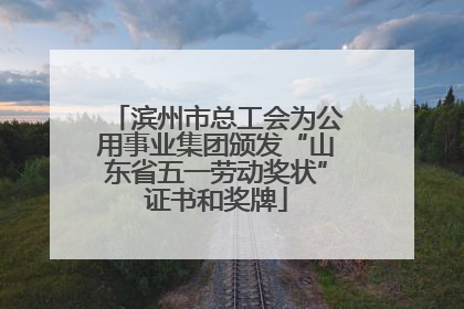 滨州市总工会为公用事业集团颁发“山东省五一劳动奖状”证书和奖牌
