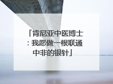 肯尼亚中医博士：我愿做一根联通中非的银针