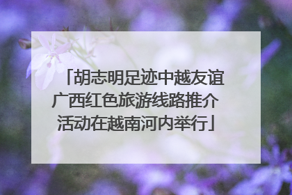 胡志明足迹中越友谊广西红色旅游线路推介活动在越南河内举行