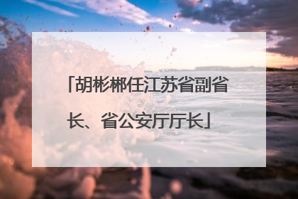 胡彬郴任江苏省副省长、省公安厅厅长