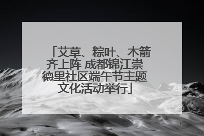 艾草、粽叶、木箭齐上阵 成都锦江崇德里社区端午节主题文化活动举行