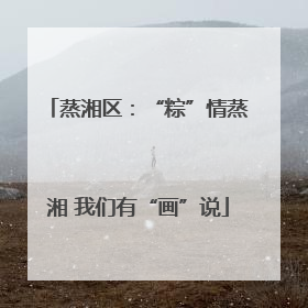 蒸湘区：“粽”情蒸湘 我们有“画”说