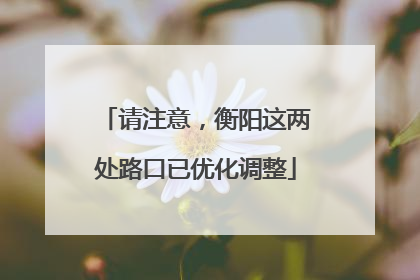 请注意，衡阳这两处路口已优化调整