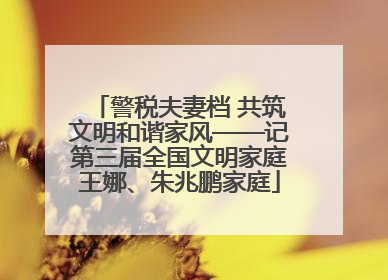 警税夫妻档 共筑文明和谐家风——记第三届全国文明家庭王娜、朱兆鹏家庭