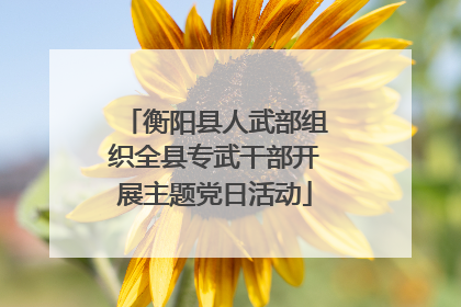 衡阳县人武部组织全县专武干部开展主题党日活动