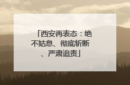 西安再表态：绝不姑息、彻底斩断、严肃追责