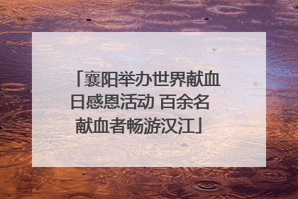 襄阳举办世界献血日感恩活动 百余名献血者畅游汉江