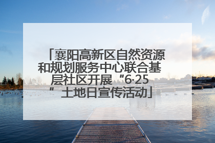 襄阳高新区自然资源和规划服务中心联合基层社区开展“6·25”土地日宣传活动