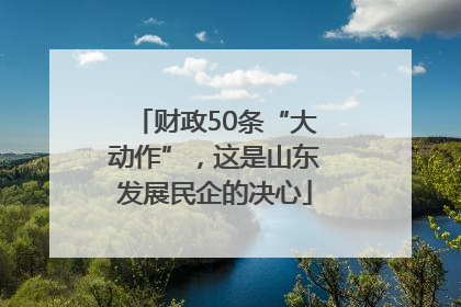 财政50条“大动作”，这是山东发展民企的决心