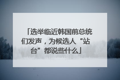 选举临近韩国前总统们发声，为候选人“站台”都说些什么