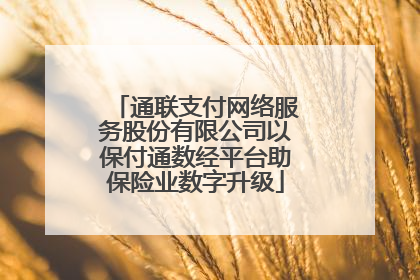 通联支付网络服务股份有限公司以保付通数经平台助保险业数字升级