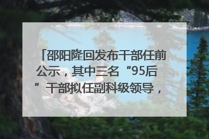 邵阳隆回发布干部任前公示，其中三名“95后”干部拟任副科级领导，均系硕士选调生
