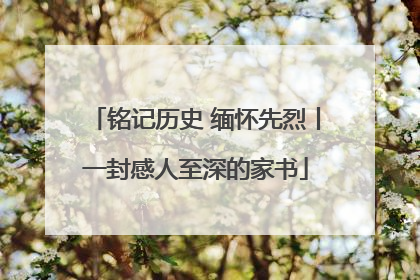 铭记历史 缅怀先烈丨一封感人至深的家书