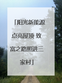 阳光新能源点亮屋顶 致富之路照进三家村