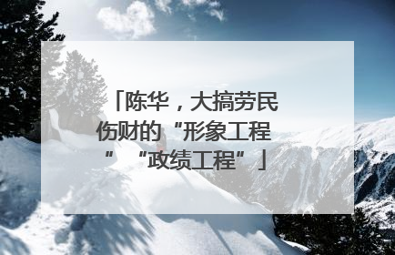 陈华，大搞劳民伤财的“形象工程”“政绩工程”