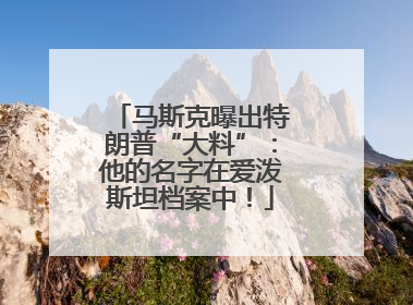 马斯克曝出特朗普“大料”：他的名字在爱泼斯坦档案中！