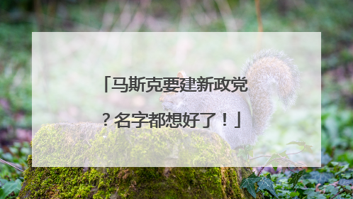 马斯克要建新政党？名字都想好了！
