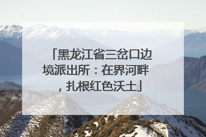 黑龙江省三岔口边境派出所：在界河畔，扎根红色沃土