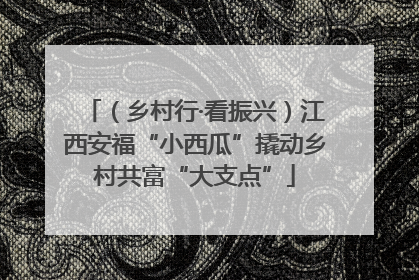 （乡村行·看振兴）江西安福“小西瓜”撬动乡村共富“大支点”