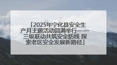 2025年宁化县安全生产月主题活动圆满举行——三级联动共筑安全防线 探索老区安全发展新路径